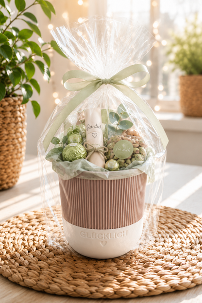 Geschenkebecher – dekorativer Becher für kleine Aufmerksamkeiten