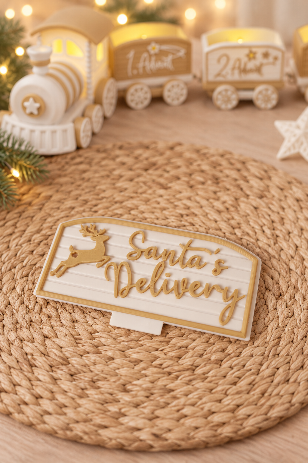 Weihnachtslokomotive „Santa’s Delivery Express“ – mit 4 liebevoll gestalteten Waggons