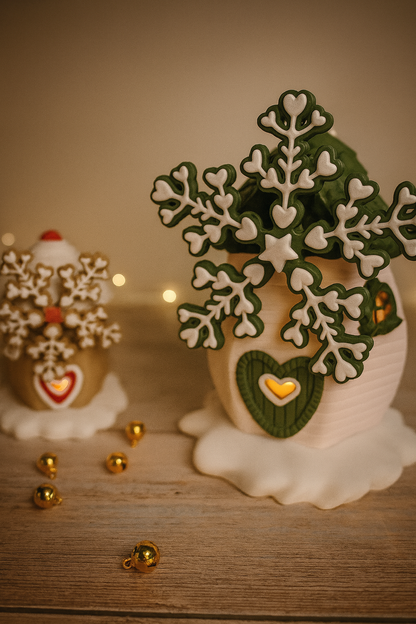 Zauberhafte Weihnachts-Windmühlen im Set – Groß & Klein – drehbares Windrad, LED-fähig, magisch dekorieren in Oliv oder Rot ✨ Winterdeko