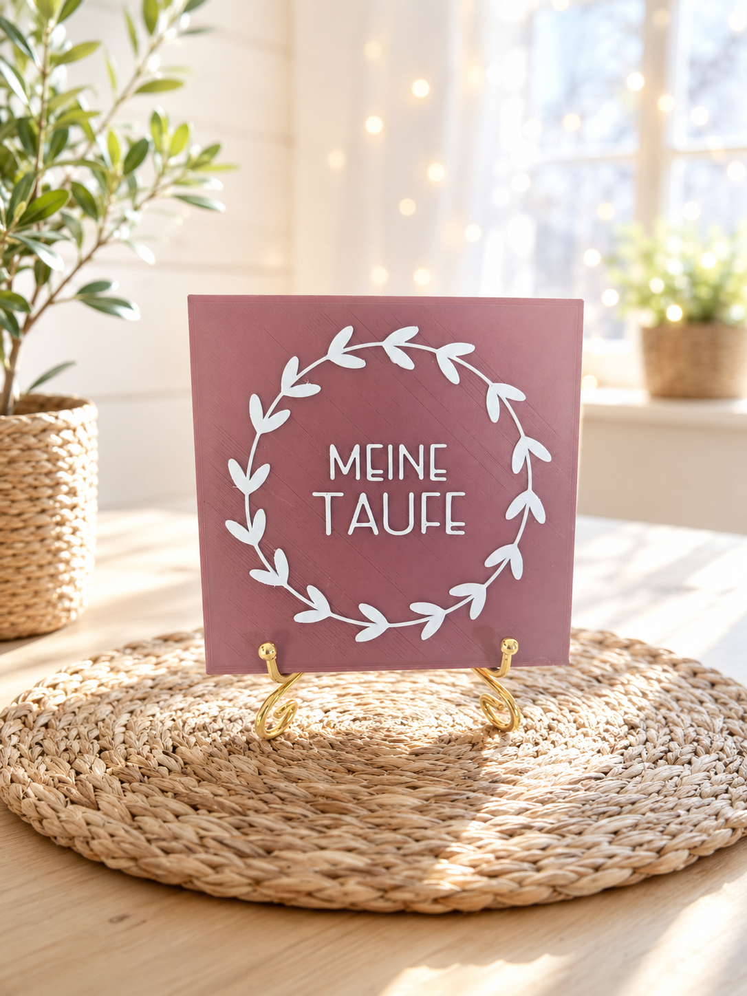 Sprüchekachel „Meine Taufe“ von CozyLabs Design, dekorative Geschenk- und Mitbringsel-Kachel