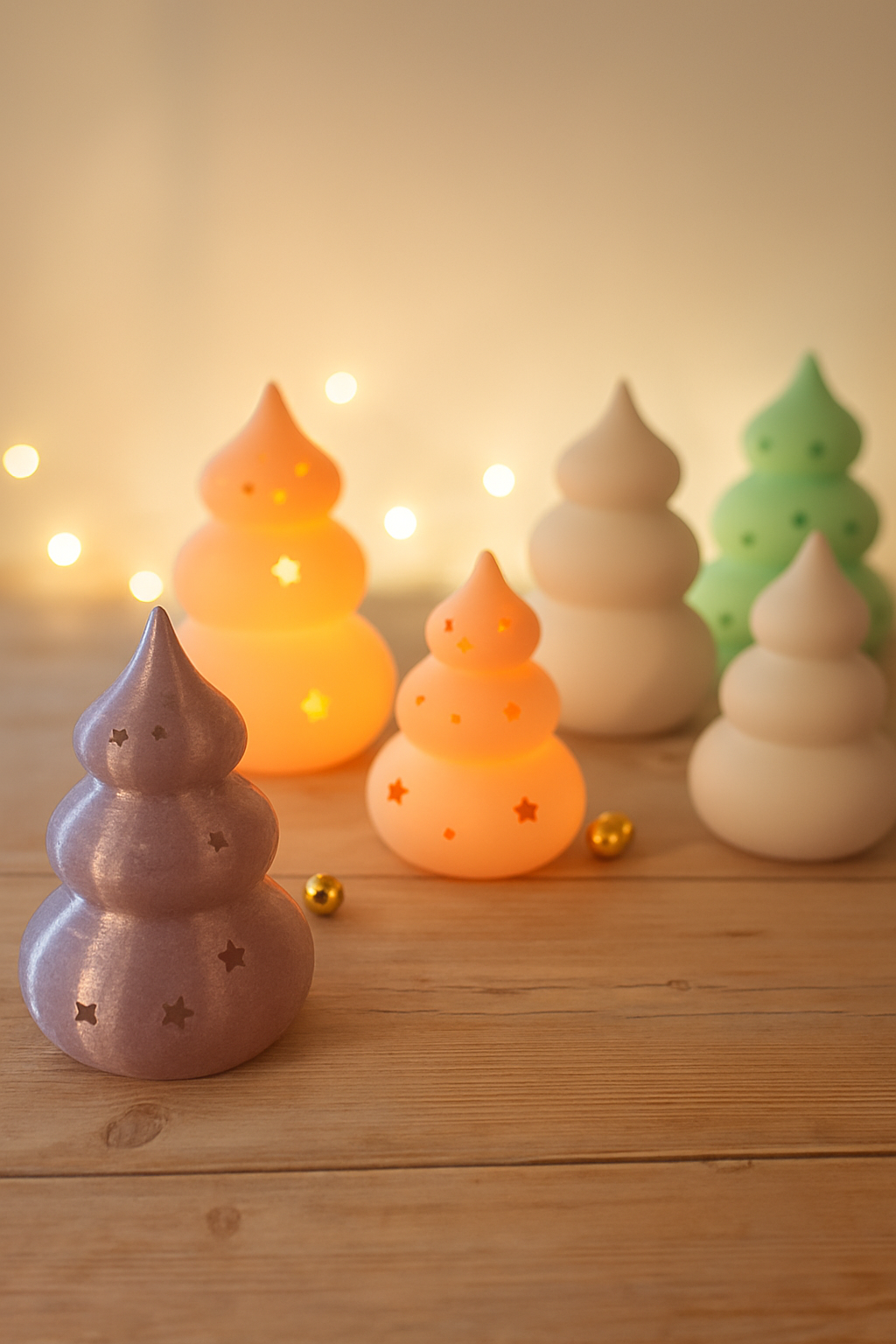 Lichterbaum Deko Set von CozyLabs Design mit 3D-gedruckten LED-Bäumen für Winter und Weihnachten, festliche Dekoration