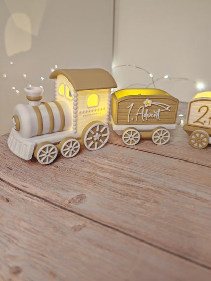 Weihnachtslokomotive „Santa’s Delivery Express“ – mit 4 liebevoll gestalteten Waggons