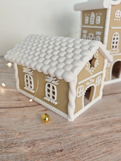 Zauberhaftes Lebkuchenhaus klein – Weihnachtsdeko, LED-fähig, Dekohaus für Teelicht, Weihnachtsdorf Deko, 9,5 cm