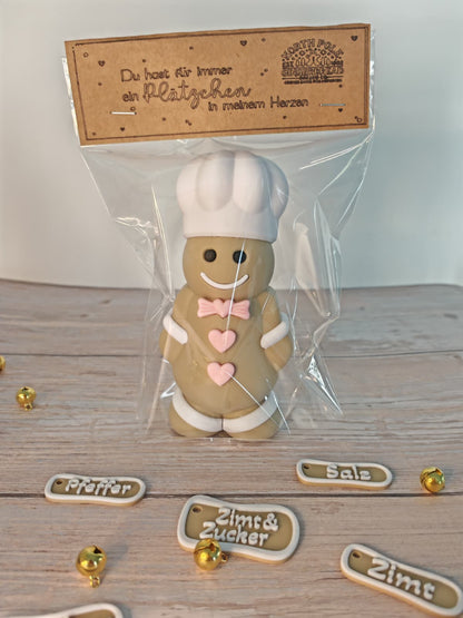 Magisches Streuer-Set – Salz & Pfeffer/Zimt & Zucker/Zucker – Deko, Wechsel-Schilder, Geschenkidee, Gingerbread Look, Winterzauber