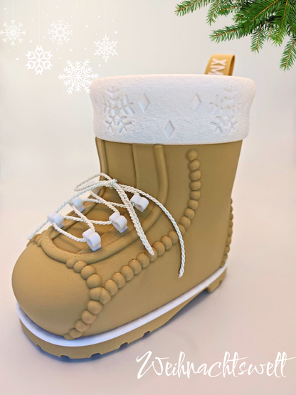 Liebevoller Nikolausstiefel – winterliche Deko & Geschenkidee (16 × 15 × 9 cm)