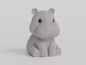 Hippo in Strickoptik – liebevolle Dekofigur (ca. 45 × 29 × 26 mm)