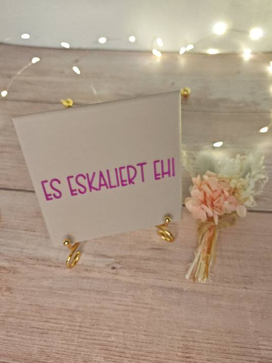 Sprüchekachel „Kachel 2 Go“ – "Es  eskaliert eh!"