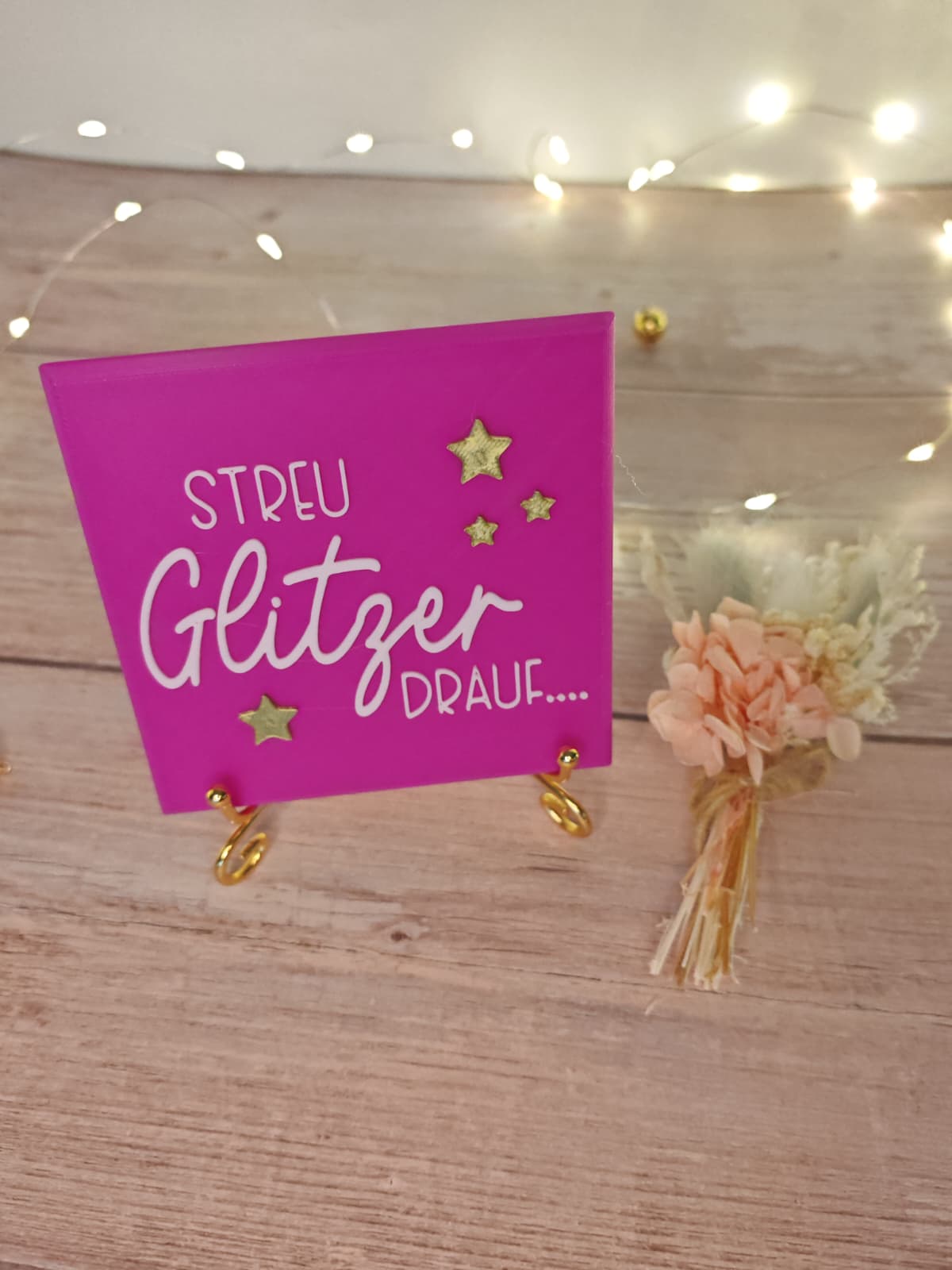 Sprüchekachel „Kachel 2 Go“ – "Streu Glitzer drauf"