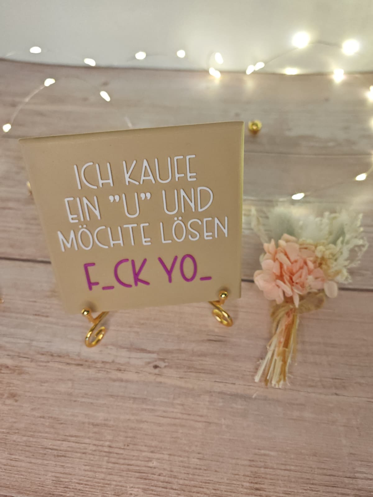 Sprüchekachel „Kachel 2 Go“ – "Ich kaufe ein U und möchte lösen - F_ck yo_"
