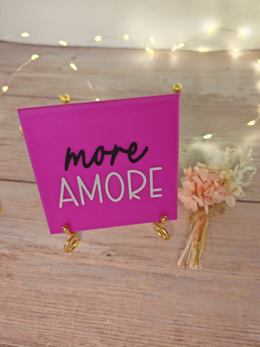 Sprüchekachel „more amore"