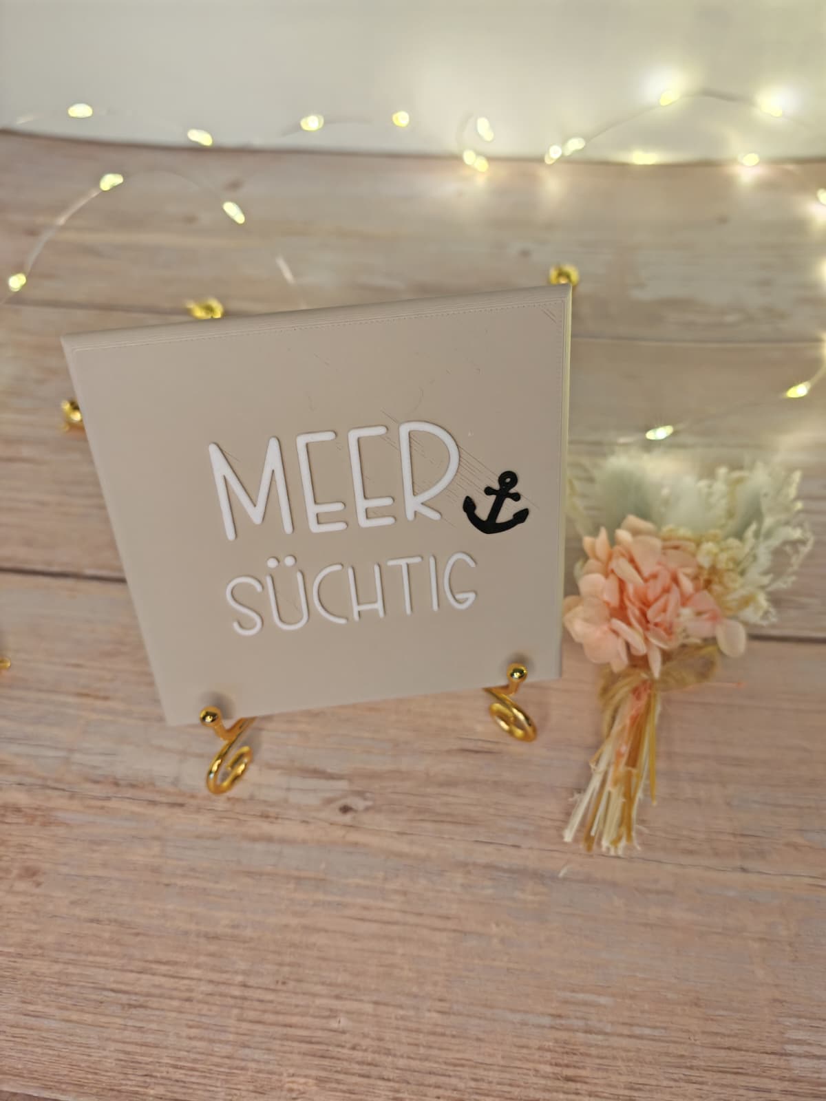 Sprüchekachel „Meer süchtig"