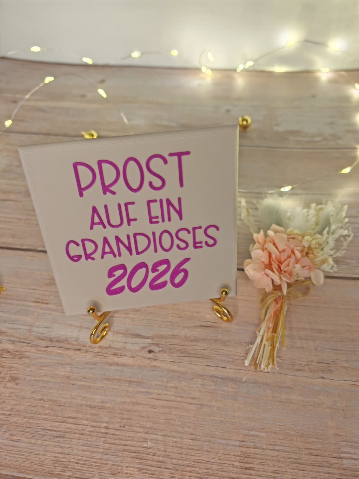 Sprüchekachel „Prost auf ein grandioses 2026"