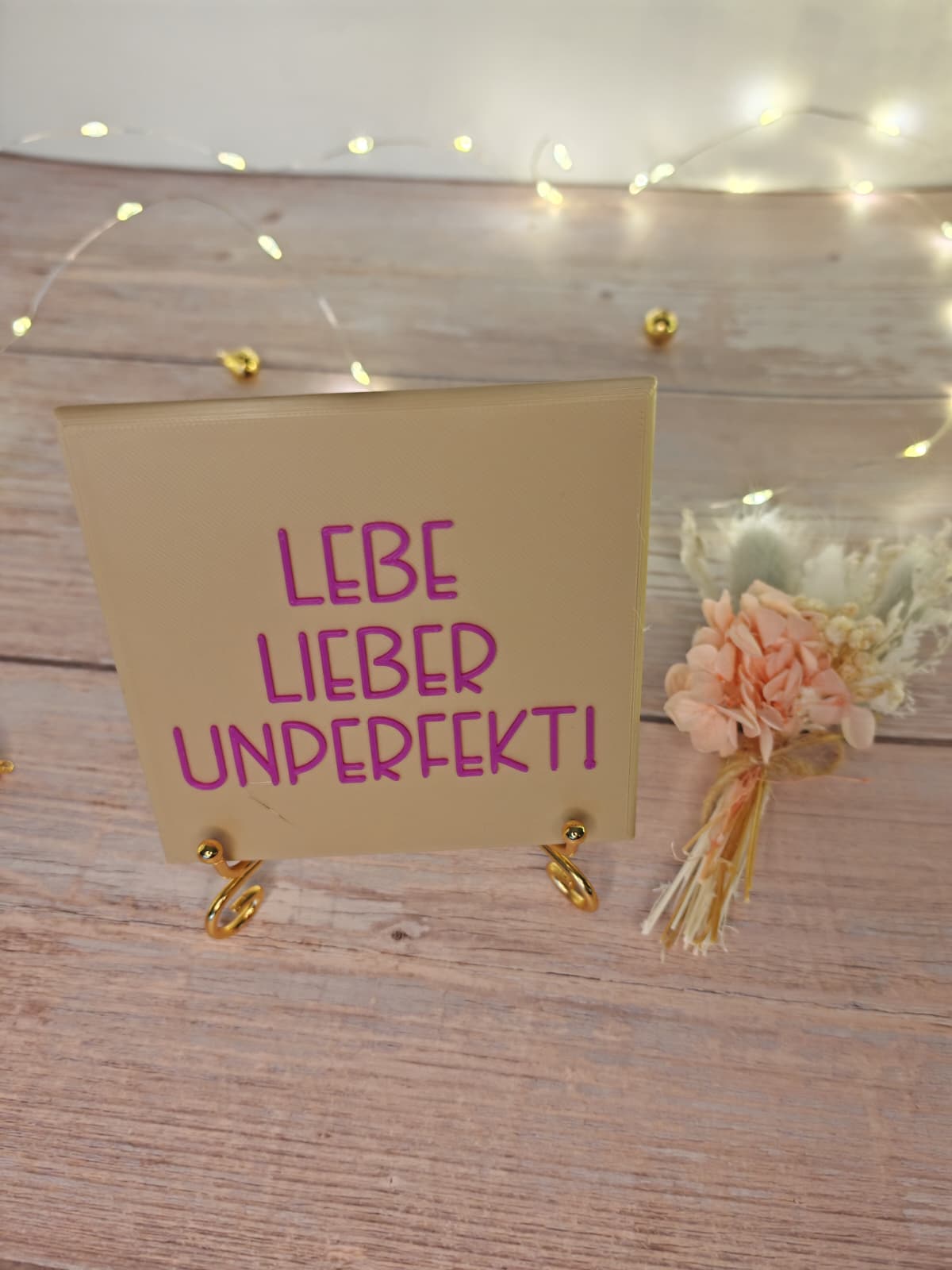 Sprüchekachel „Kachel 2 Go“ – "Lebe lieber unperfekt"