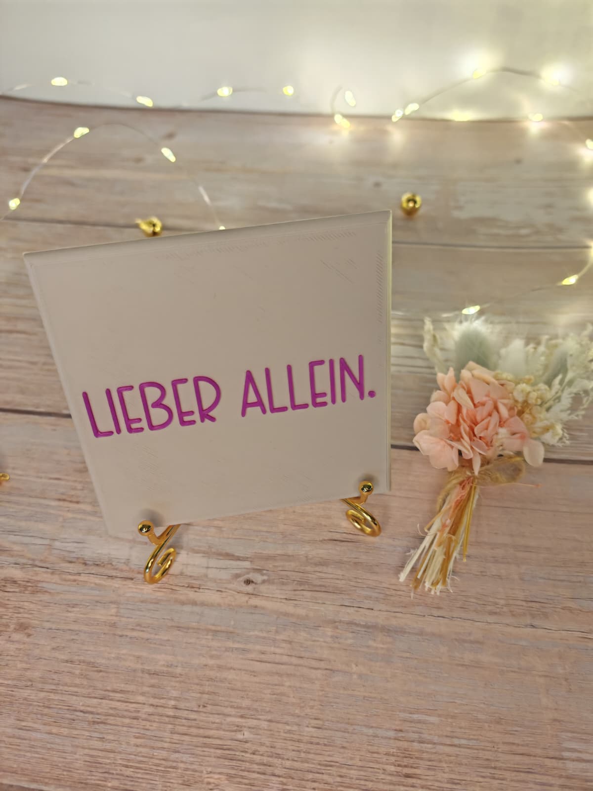 Sprüchekachel „Lieber allein"