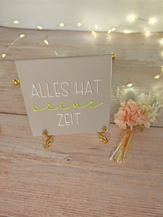 Sprüchekachel "Alles hat seine Zeit"
