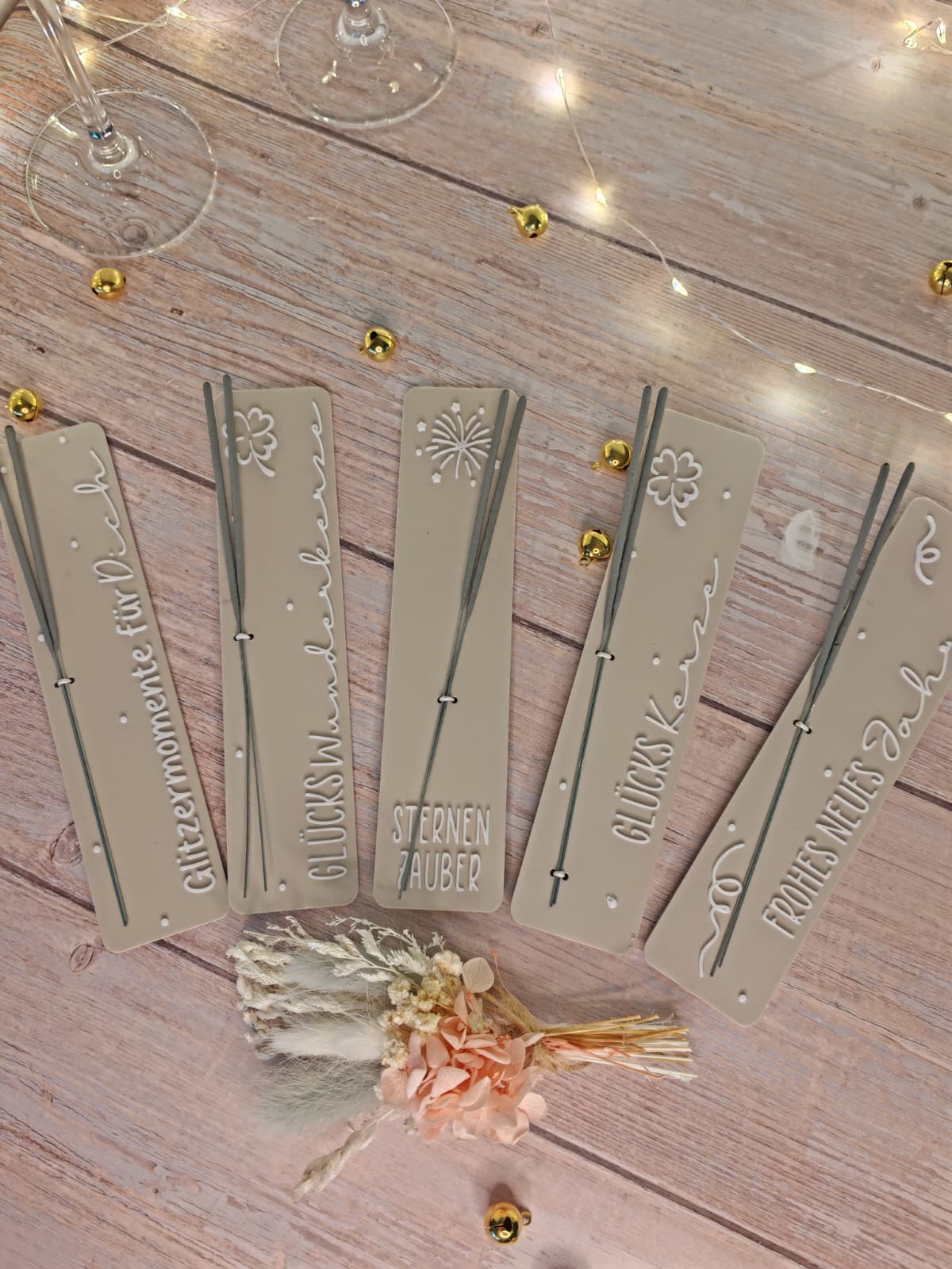 ✨ Glitzer-to-go Wunderkerzen Brettchen – kleines Geschenk & liebevolles Mitbringsel