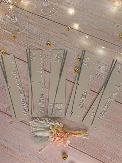 ✨ Glitzer-to-go Wunderkerzen Brettchen – kleines Geschenk & liebevolles Mitbringsel