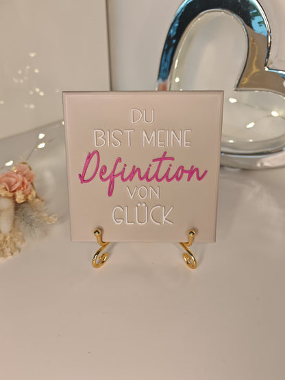 Sprüchekachel "Du bist meine Definition von Glück"