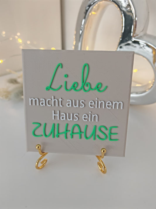 Sprüchekachel „Liebe macht aus..."