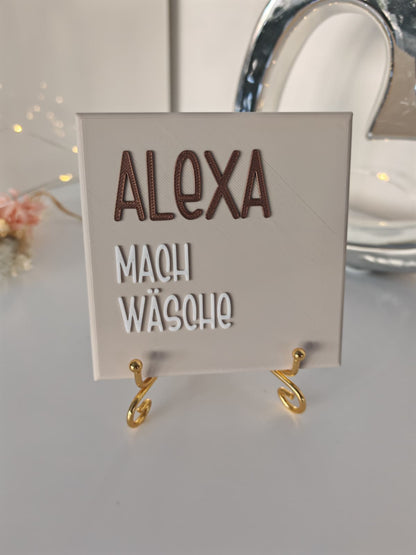 Sprüchekachel „Alexa, mach Wäsche"