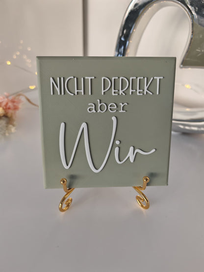 Sprüchekachel „Nicht perfekt aber wir"