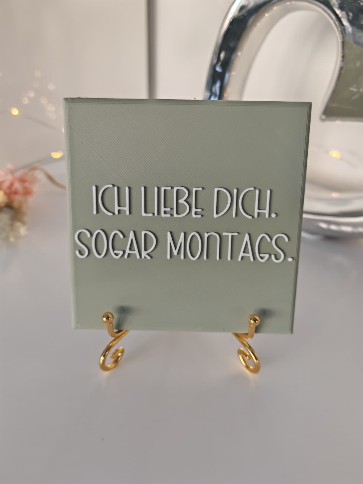 Sprüchekachel „Ich liebe dich, sogar Montags"