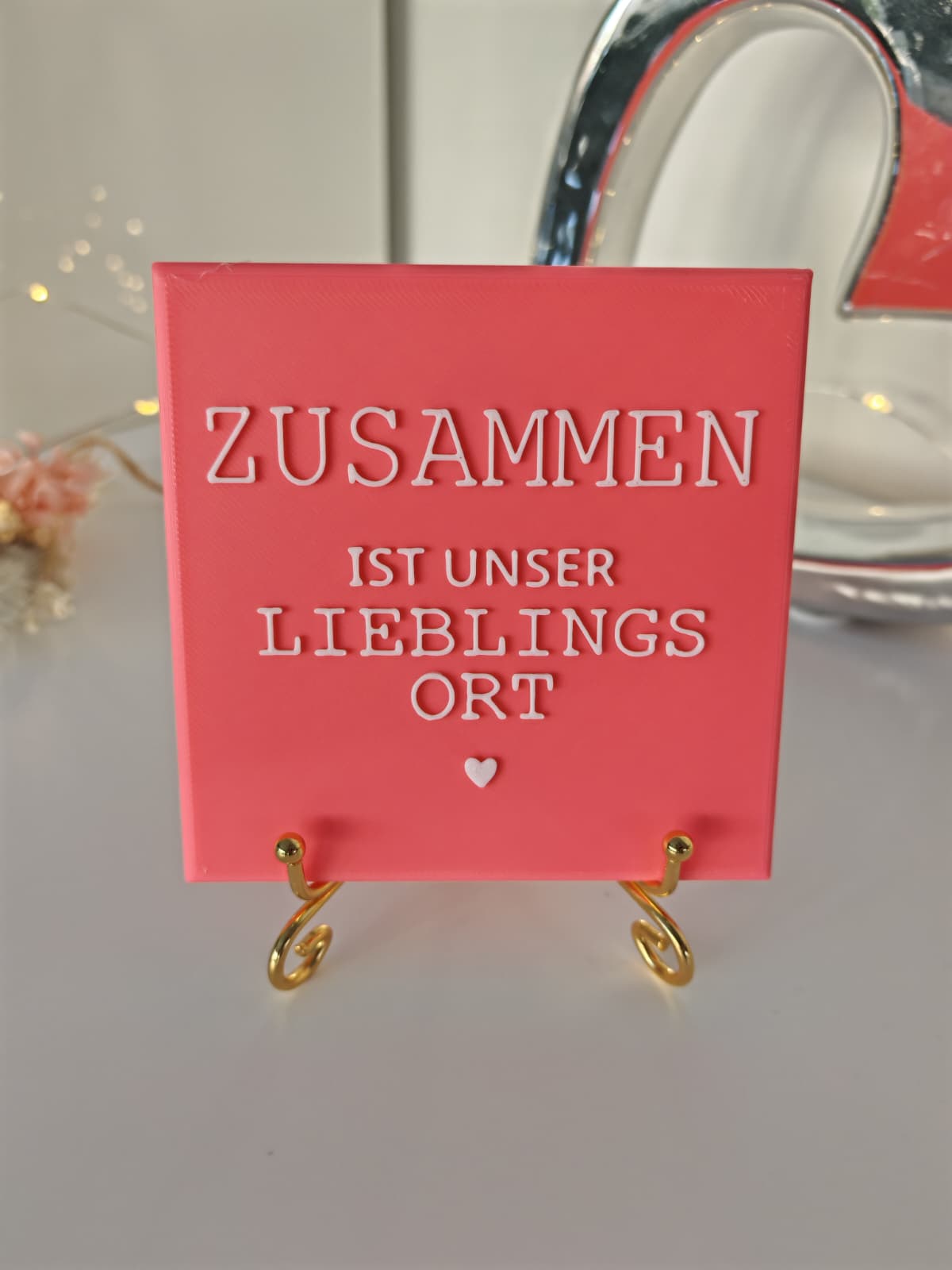 Sprüchekachel „Zusammen ist unser Lieblingsort"