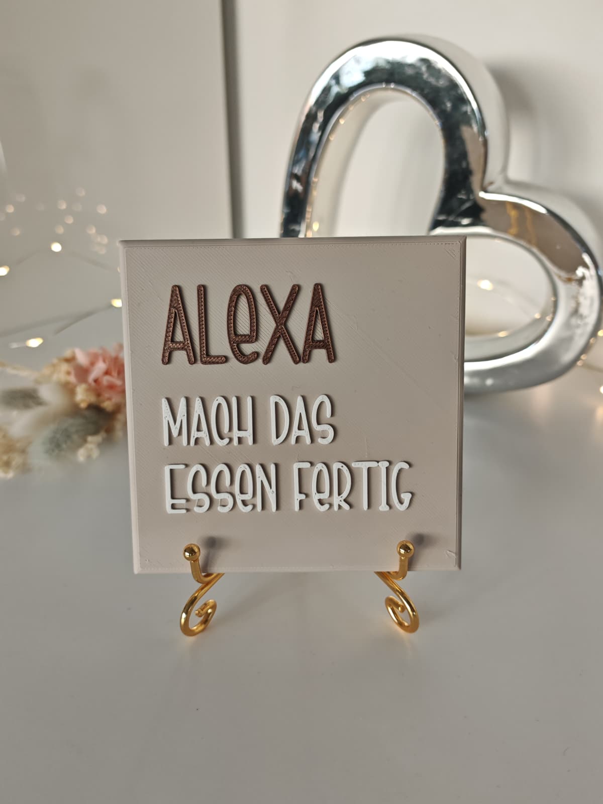 Sprüchekachel „Alexa, mach das Essen fertig"