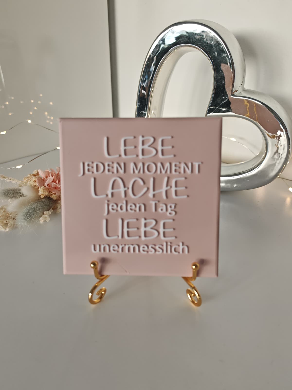 Sprüchekachel „Lebe jeden Moment.."