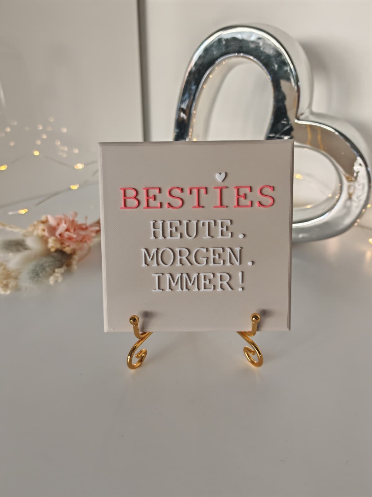 Sprüchekachel „Besties, heute morgen, immer"
