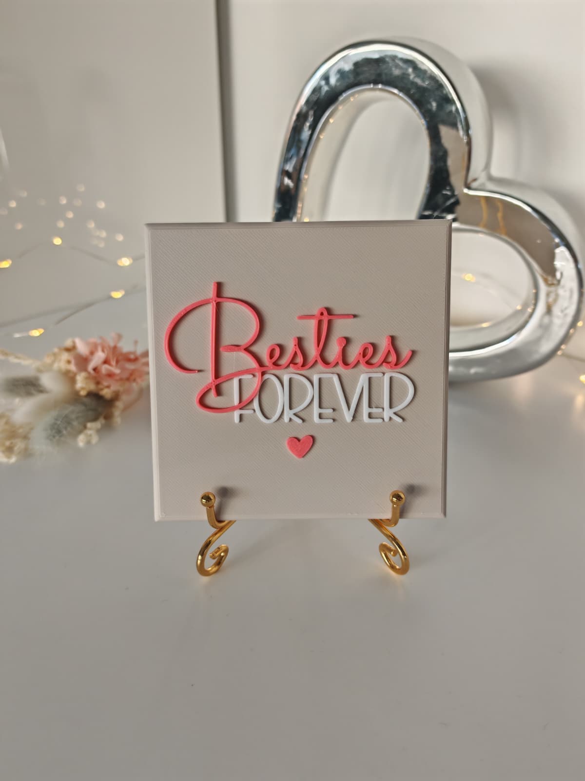Sprüchekachel „Besties forever"