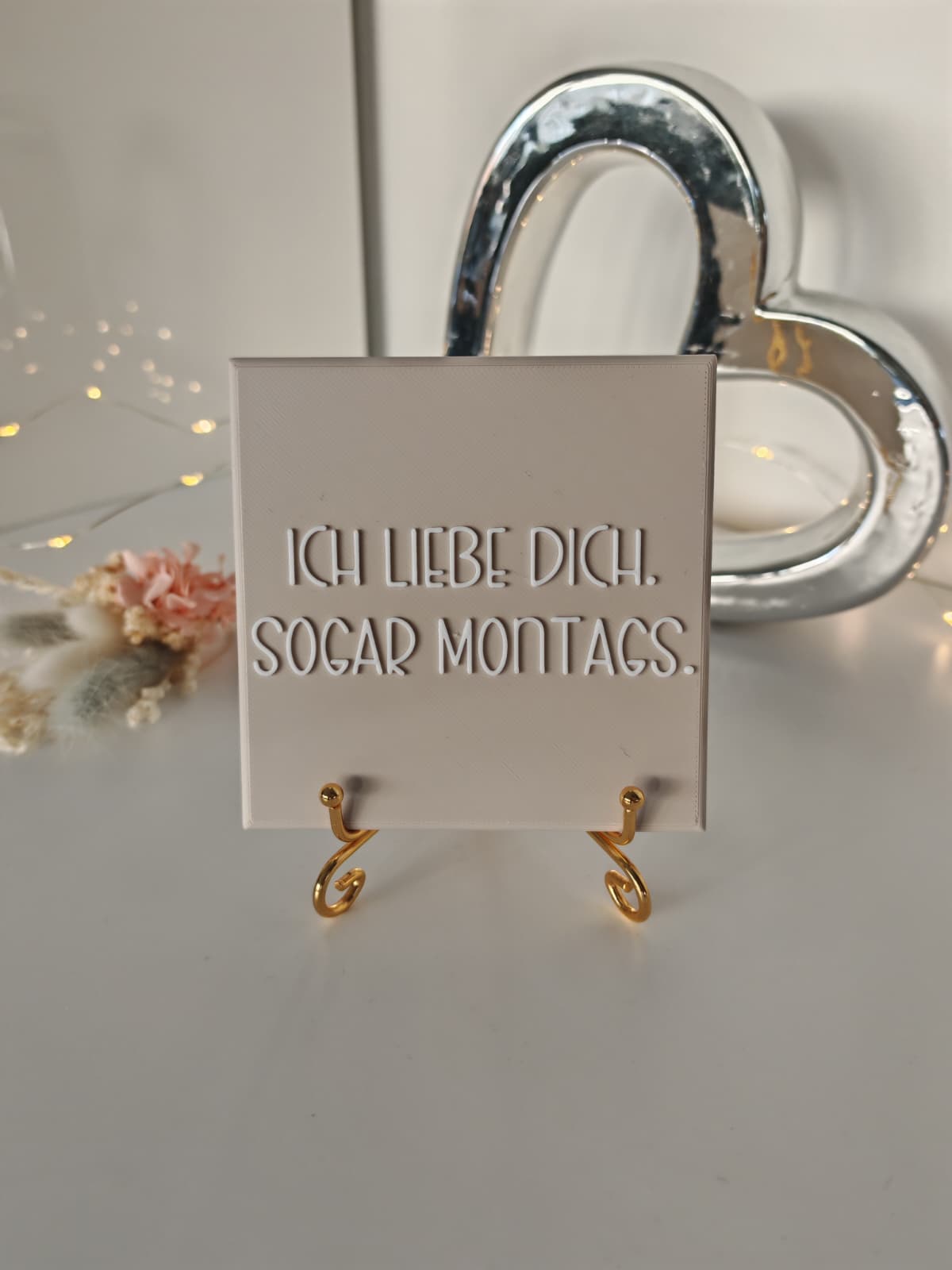 Sprüchekachel „Ich liebe dich, sogar Montags"