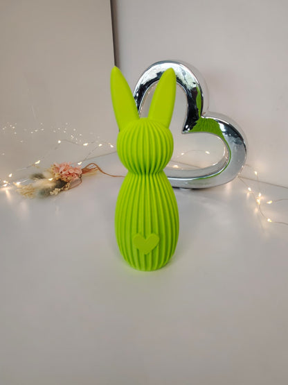 Verrückte Neon Osterdeko – Riffelhasen mit Herz | Freie Farbwahl
