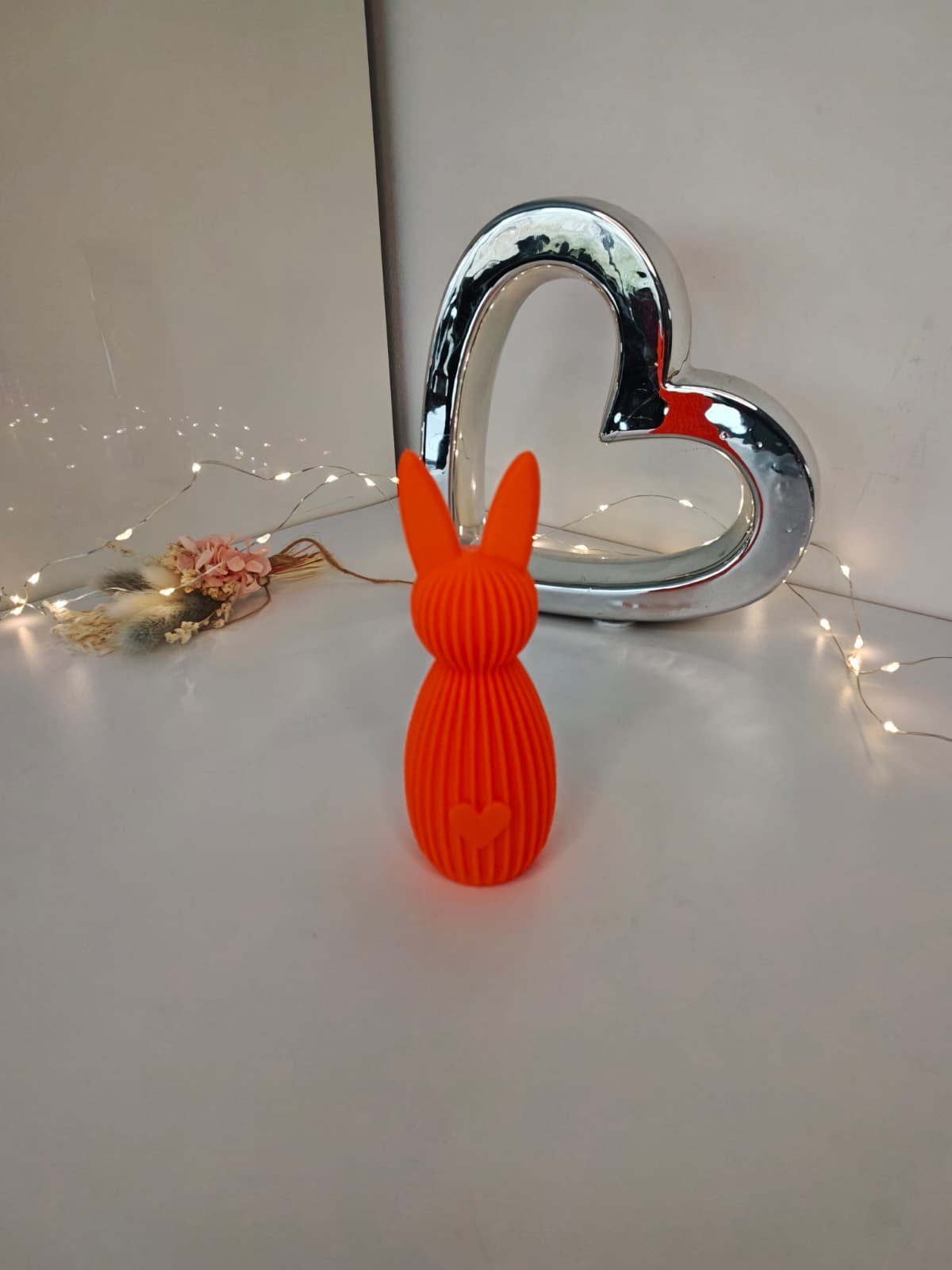 Verrückte Neon Osterdeko – Riffelhasen mit Herz | Freie Farbwahl