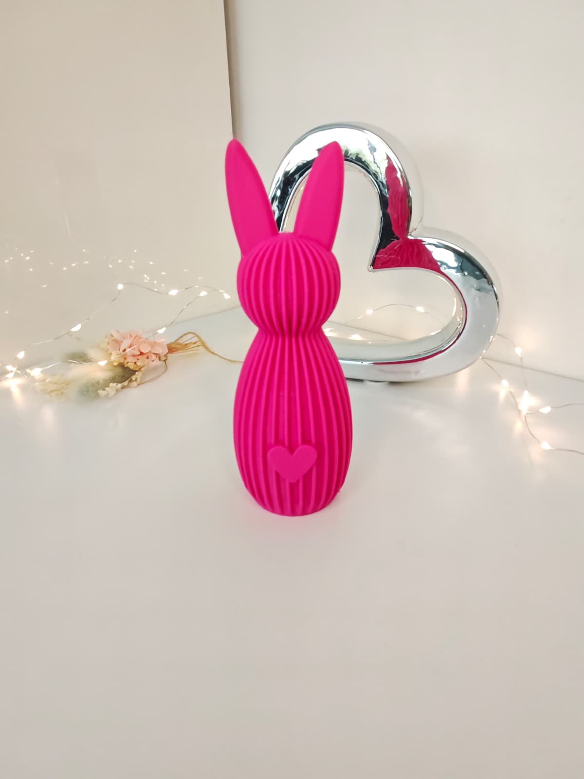 Verrückte Neon Osterdeko – Riffelhasen mit Herz | Freie Farbwahl