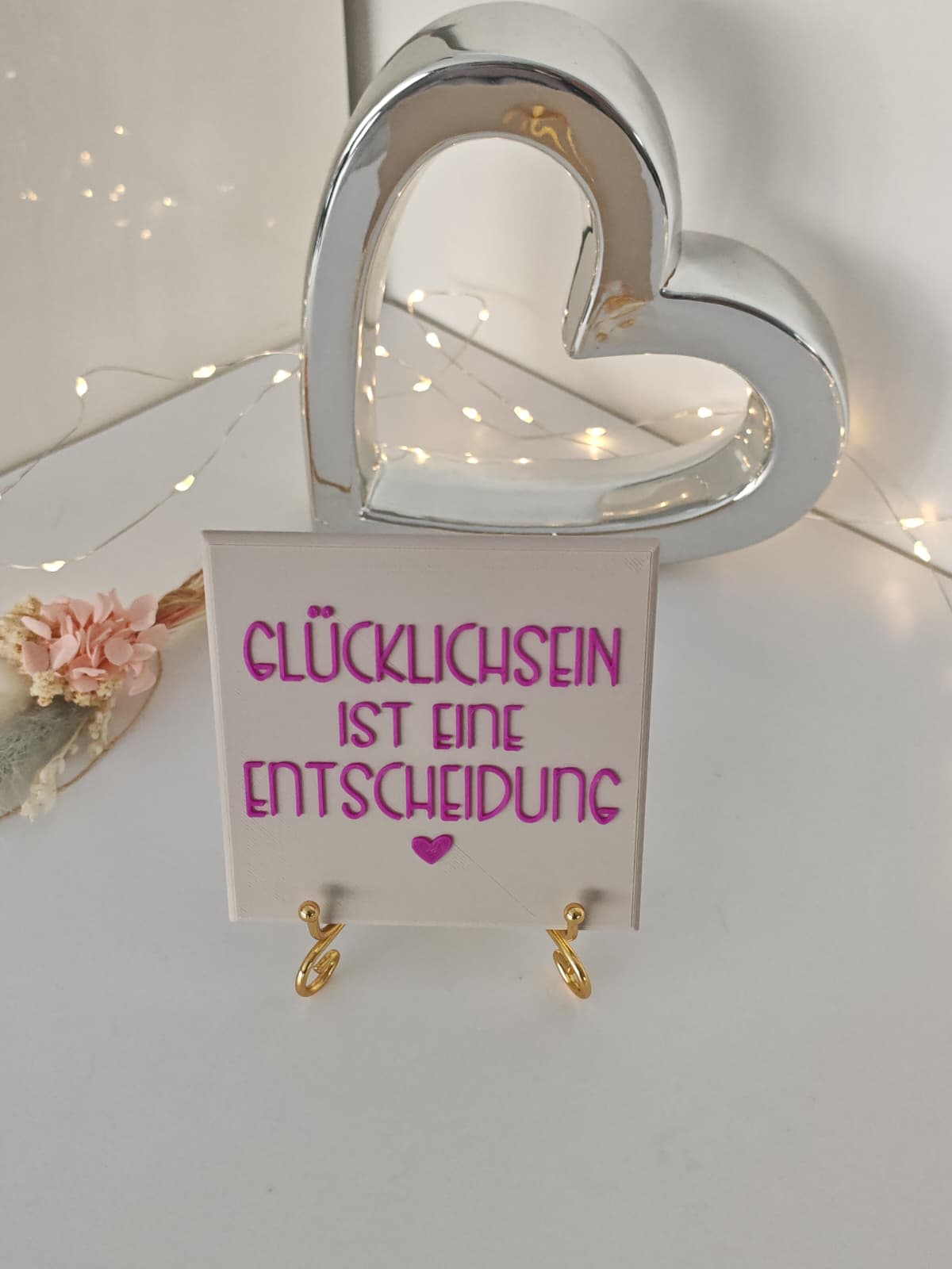 Sprüchekachel "Glücklichsein ist eine Entscheidung"