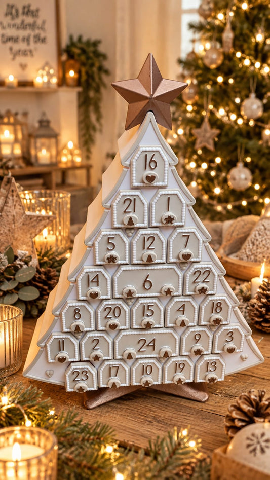 Adventskalender in Tannenbaumform mit 24 Schubladen von CozyLabs Design