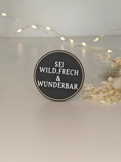 Leo Magnet auf Dekoplatte – stilvoller Magnet mit Statement