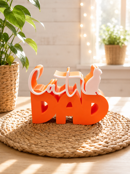 Cat | Dog - Dad | Mom – moderner Schriftzug | freie Farbwahl