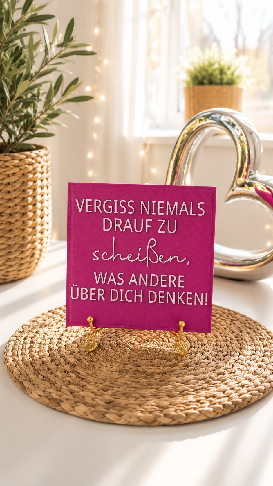 Sprüchekachel „Vergiss niemals drauf zu…“ von CozyLabs Design
