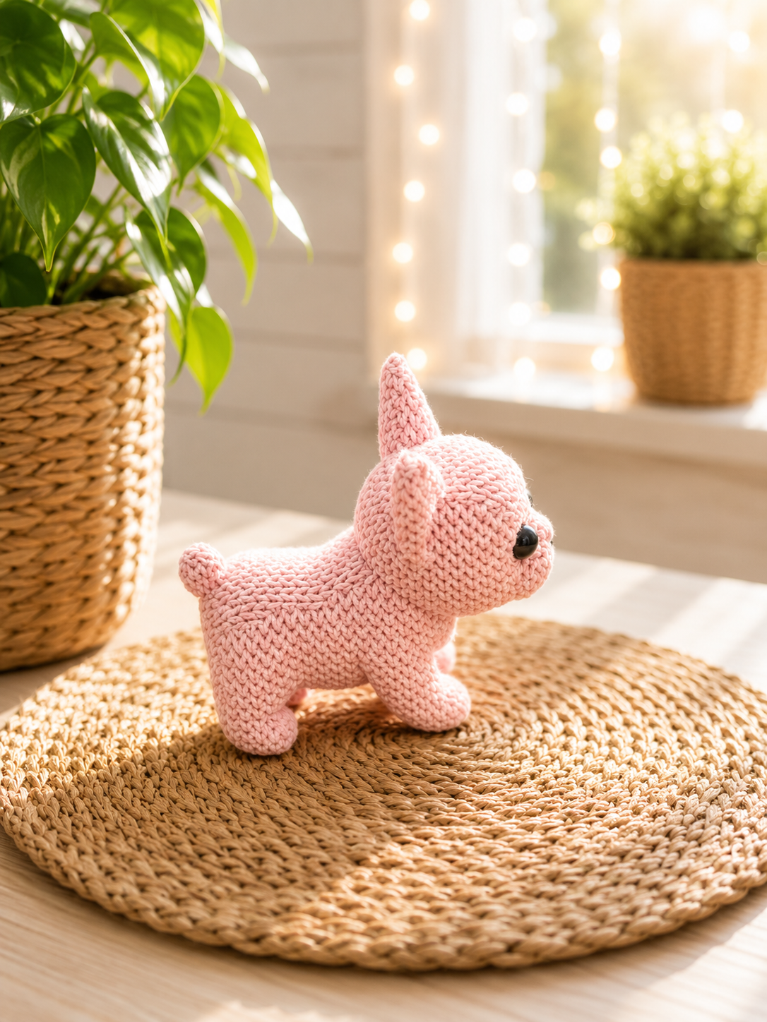Französische Bulldogge in Strickoptik – 3D-gedruckte Deko von CozyLabs Design