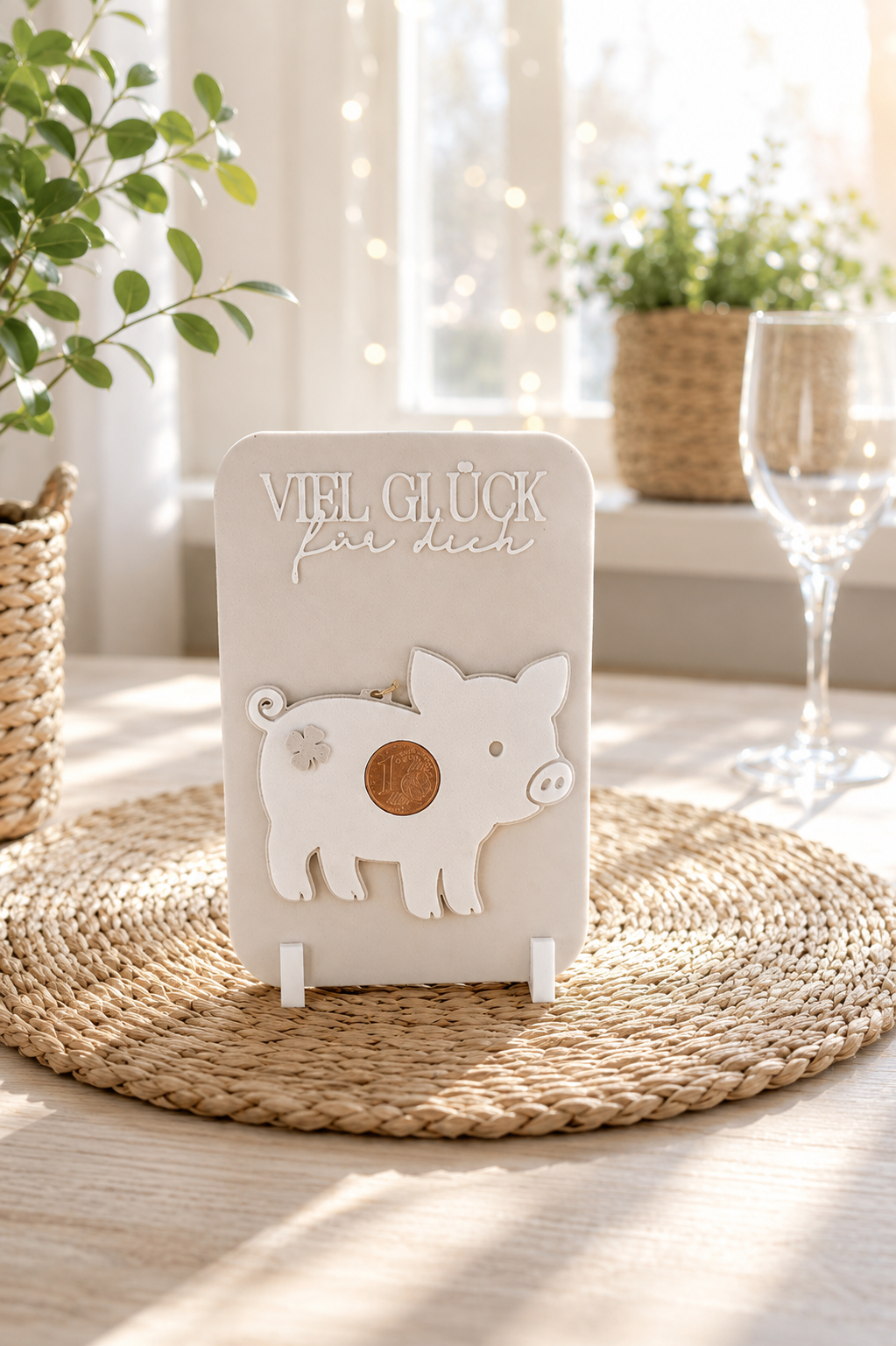 Glücksbringer zum neuen Jahr – kleines Mitbringsel mit Kleeblatt, Glückspilz, Schweinchen oder Zylinder von CozyLabs Design