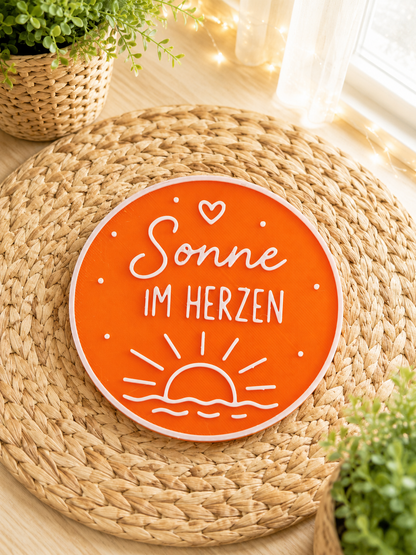Sommer Untersetzer Set – 6 runde Getränkeuntersetzer mit sommerlichen Sprüchen