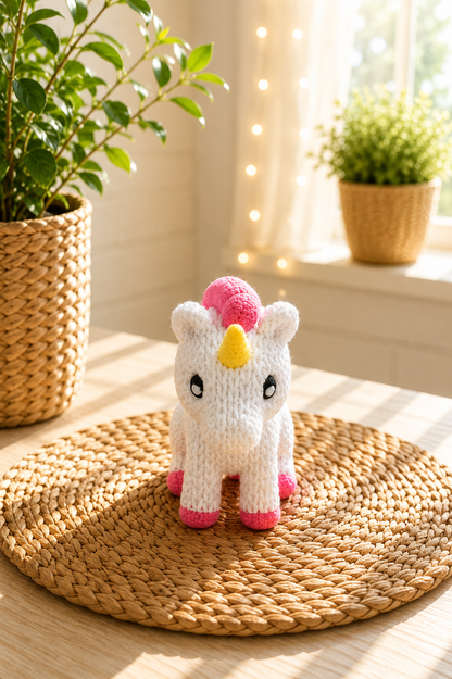 Einhorn in Strickoptik – 3D-gedruckte Deko von CozyLabs Design
