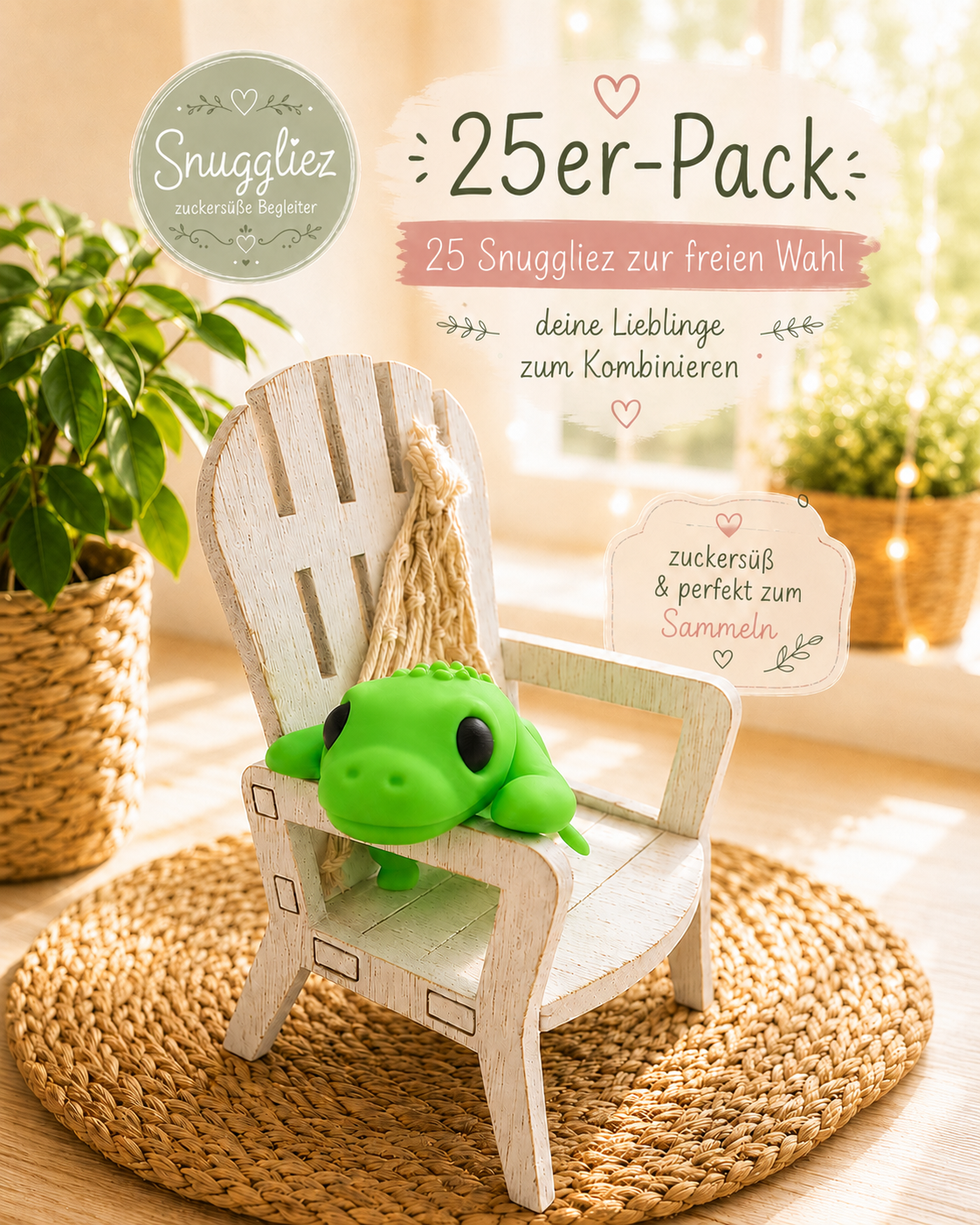 Snuggliez 25er-Tüte – fünfundzwanzig bewegliche Flexi-Figuren zum Sammeln, Verschenken & Liebhaben von CozyLabs Design