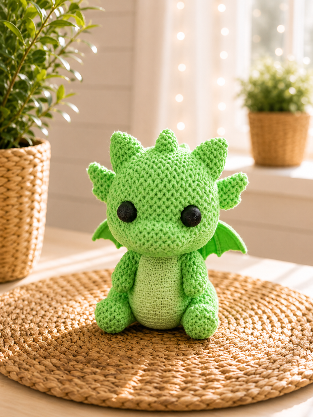 Drache-Miniatur mit gestrickter Oberfläche von CozyLabs Design