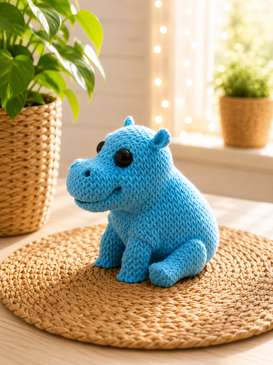 Flusspferd-Figur in Strickoptik von CozyLabs Design