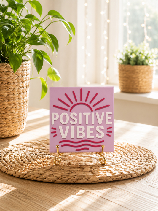 Sprüchekachel "Positive Vibes"