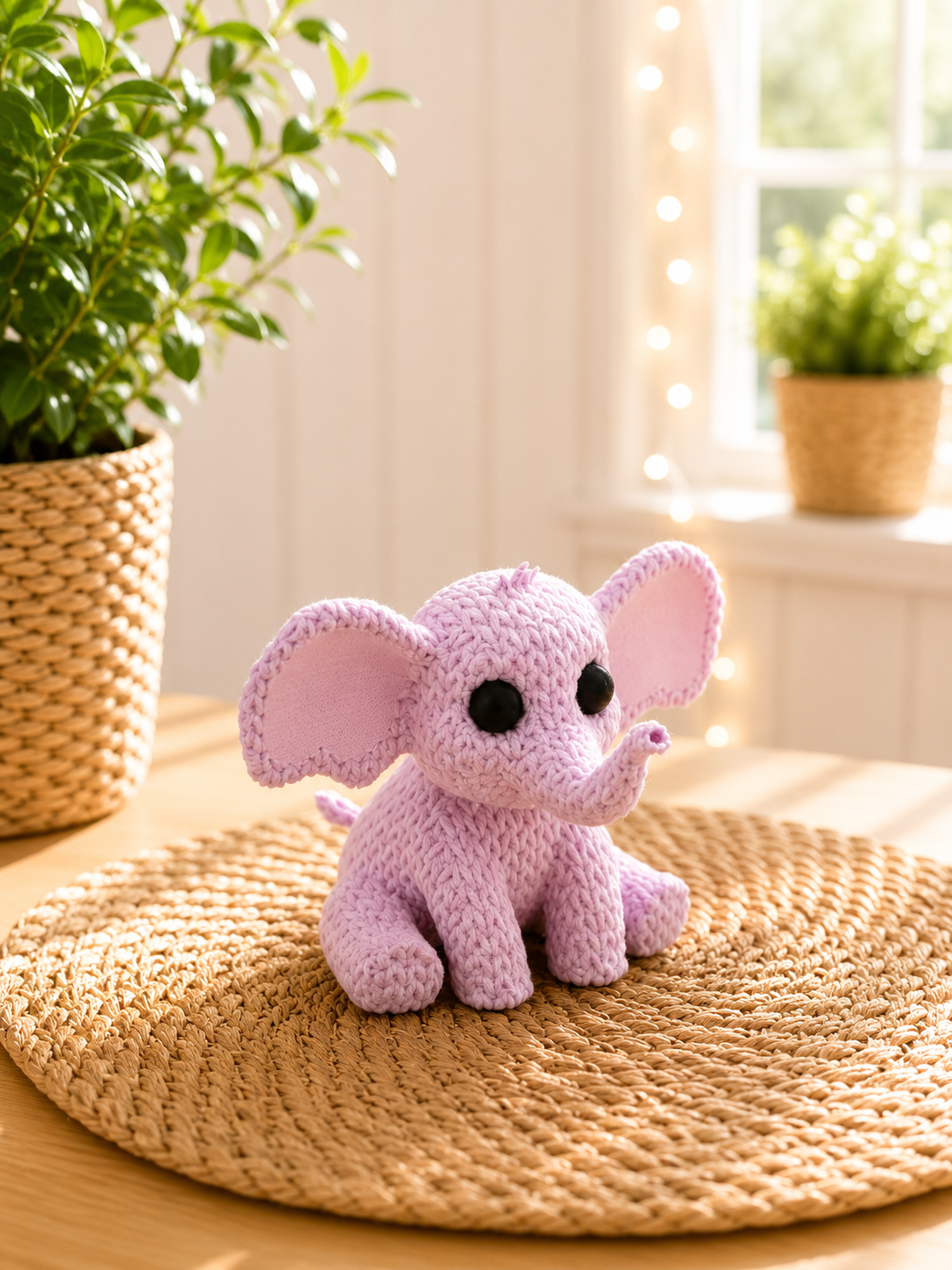 Elefant in Strickoptik als Geschenk zur Geburt von CozyLabs Design