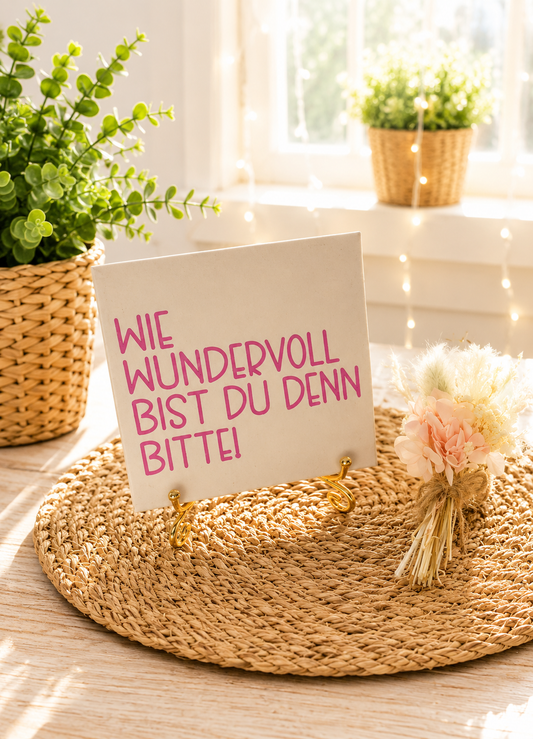 Sprüchekachel „Wie wundervoll bist du denn bitte!“ von CozyLabs Design